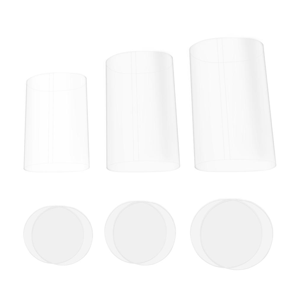 3-Piece Clear Acrylic Cylinder Pedestal Stands Transparent Display Columns Pedestal Display Stands Plinth Pillars for Parties