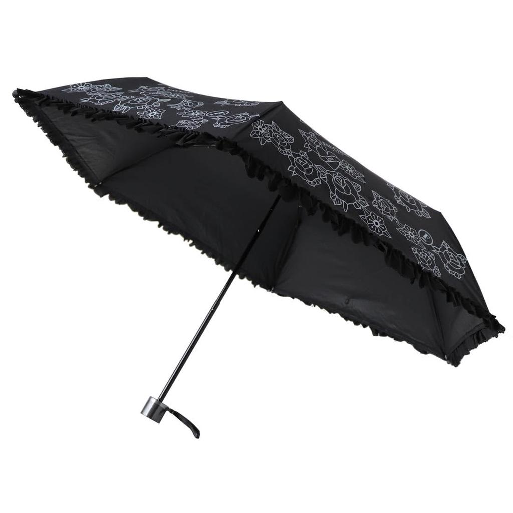 FAUCHON Folding Parasol Monotone Ange Black (with Pouch) 001266-0001-02
