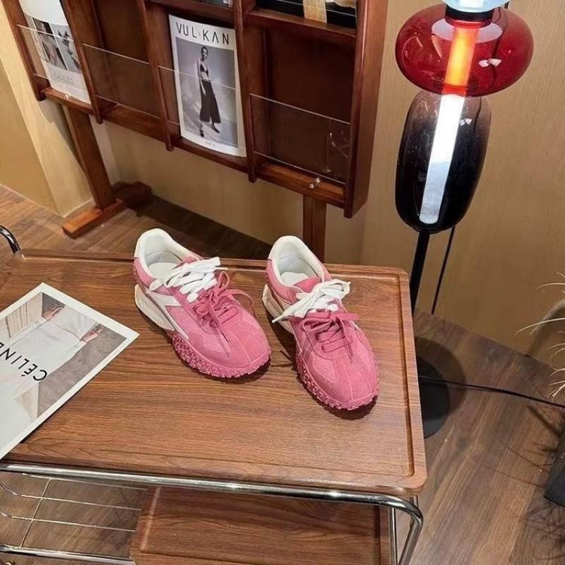 Real soft leather 7CM inner height increase German training shoes women's shoes platform spring and summer small retro casual sports shoes dad