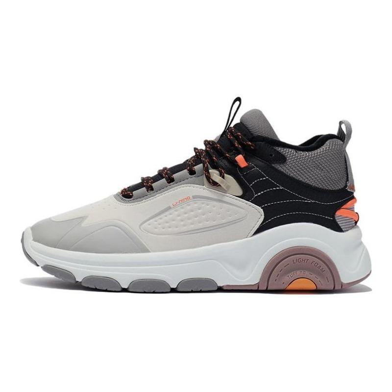 Li-Ning Nuanfeng Mens Mid Top Running Shoes Gray Cushion Warm Anti Slip Wear Resistant AGLR239-1 43