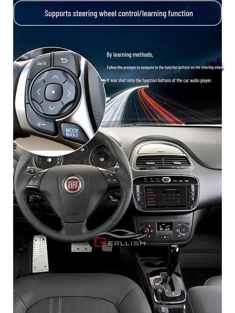 Cross 7-inch Car Navigation with Bluetooth and CarPlay for Fiat Punto/Linea.