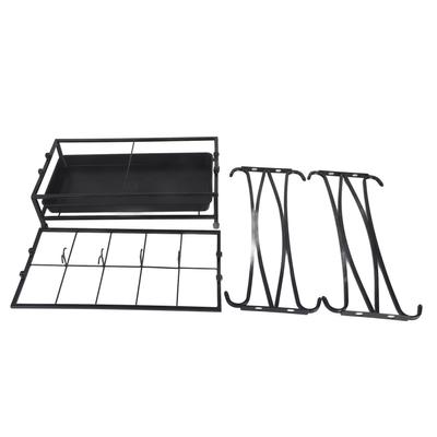 Umbrella Storage Rack Iron with Drip Tray 10 Holes 8 Hooks Umbrella Rack Stand for Home Hotel Lobby