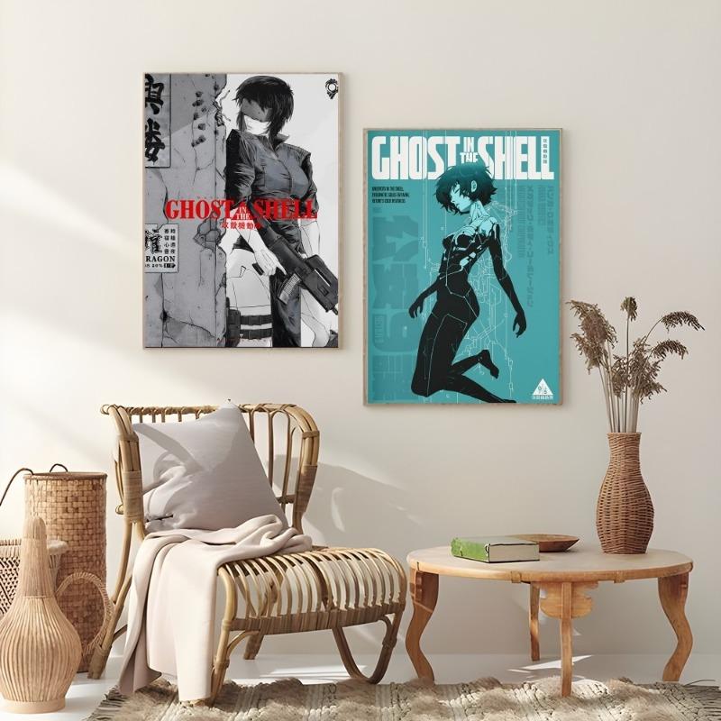 Klasické Japonské Anime G-Ghost In The S-Shell Potisk Plakát Samolepka Nástěnné Umění Tisk Vodotěsný Domácí Obývací Pokoj Ložnice Bar Estetický D