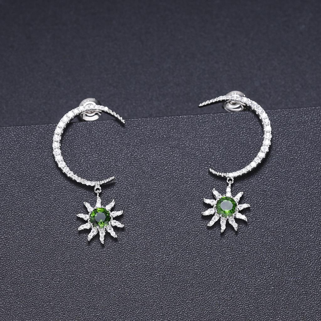 Orecchini pendenti stile lusso leggero romantico francese da designer originale argento s925 intarsiati con pietre preziose orecchini con ametista naturale