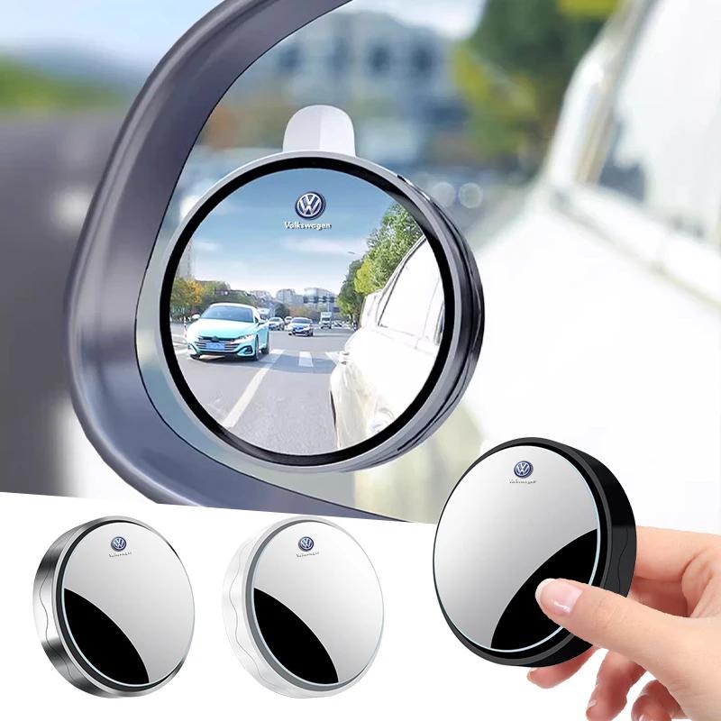 For Volkswagen 2Pcs Car Rearview 360 Degree Adjustable Wide Angle Small Circular Mirror For Volkswagen Tiguan R-Line Polo Jetta