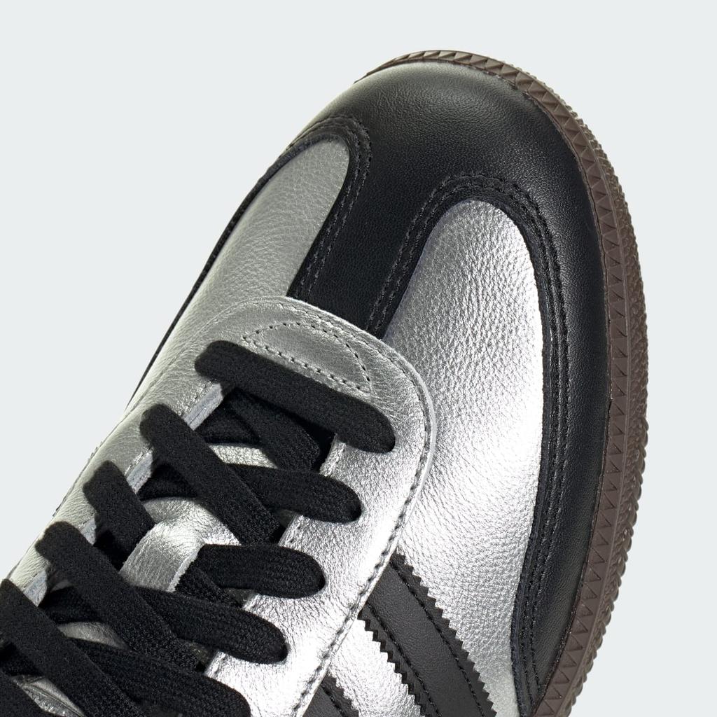 adidas Samba OG Shoes KI8464 Unisex Originals Sneakers Silver Metallic / Core Black / Dark Brown