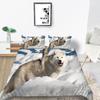 2023 New Style Duvet Cover Set Wolf Pattern Beding Cover Suitsn Polyester Quilt Cover Single Size Bed Set Teens Newly Fashion Bedding Suit