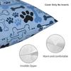 Dog Bones And Paw Throw Pillow Covers Living Room Decoration Animal Cushions Cover For Sofa Car Seat Square Polyester Pillowcase
