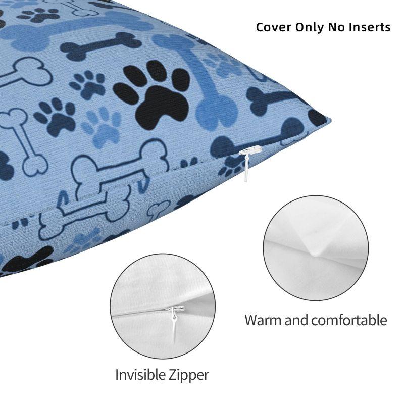 Dog Bones And Paw Throw Pillow Covers Living Room Decoration Animal Cushions Cover For Sofa Car Seat Square Polyester Pillowcase