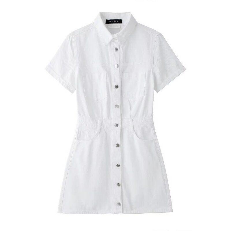 Fashion Style 2024 Summer New Women's Clothing Elegant All-Matching Jeans Mini Dress Short Skirt 6164129