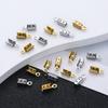 10/20pcs 304 Stainless Steel Crimp End Beads Caps Leather Cord Clip Tip Fold Crimp Bead Bracelet Connectors For Jewelry Making