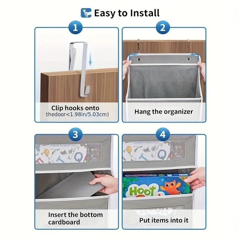 Hängende Aufbewahrungstasche Mehrere Fächer Wandmontierter Organizer Kosmetik Spielzeug Haushaltswaren Platzsparender Lagerregal