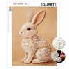 Kit de Peinture sur Perles Encadré Motif Lapin Mignon Toile Art Perles 3D DIY Loisir Créatif Artisanat Décoration de Maison Accroche Murale Faite à la Main Idées Cadeaux