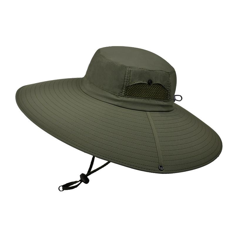 9252 summer sunscreen visor men's enlarged brim bucket hat outdoor mountaineering fishing breathable hat