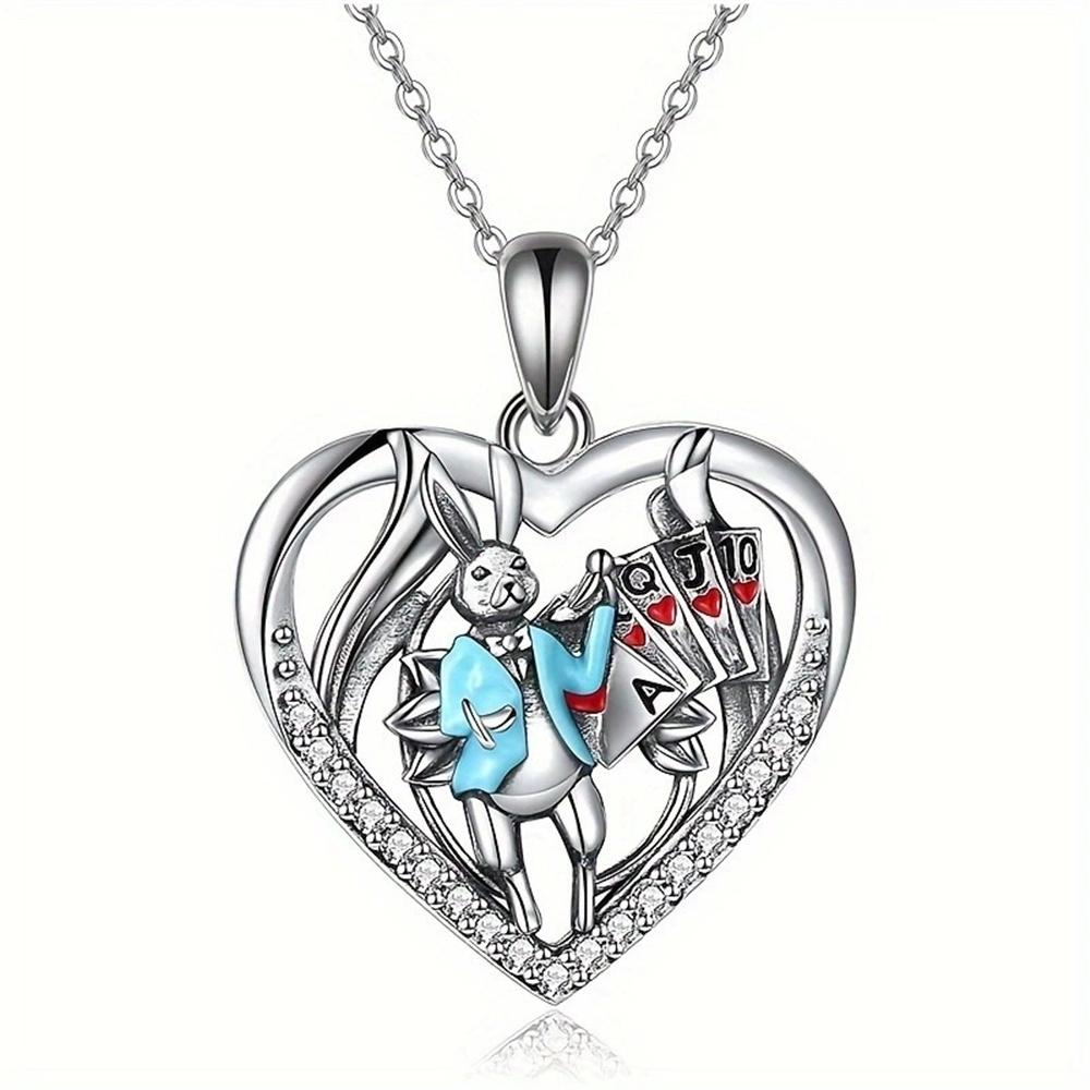 

Charm Female Rabbit Animal Pendant Necklace Vintage Silver Color Wedding For Women