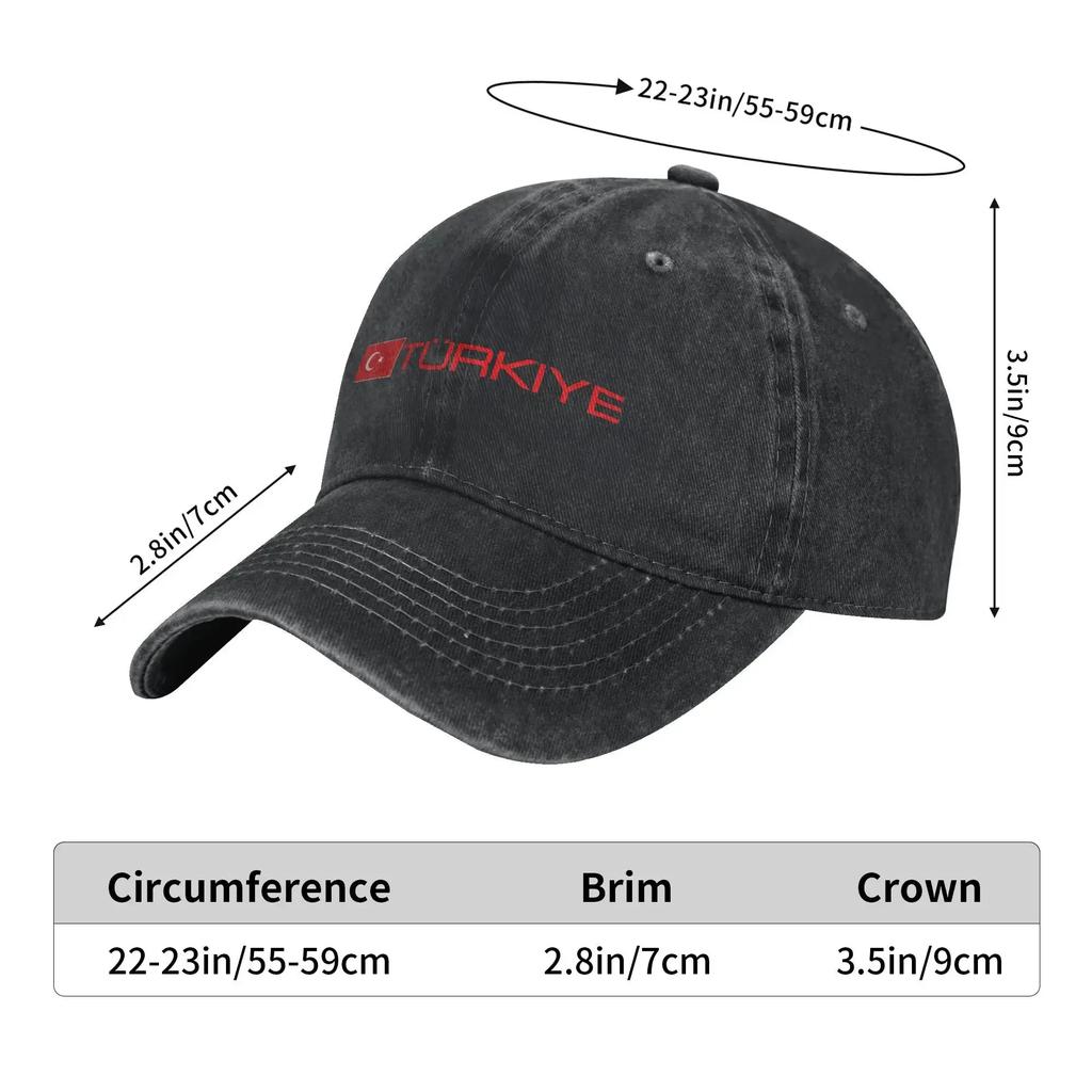 Vintage Turkish Flag Turkey Proud Baseball Caps Men Women Distressed Denim Washed Snapback Cap Unstructured Soft Hats Cap