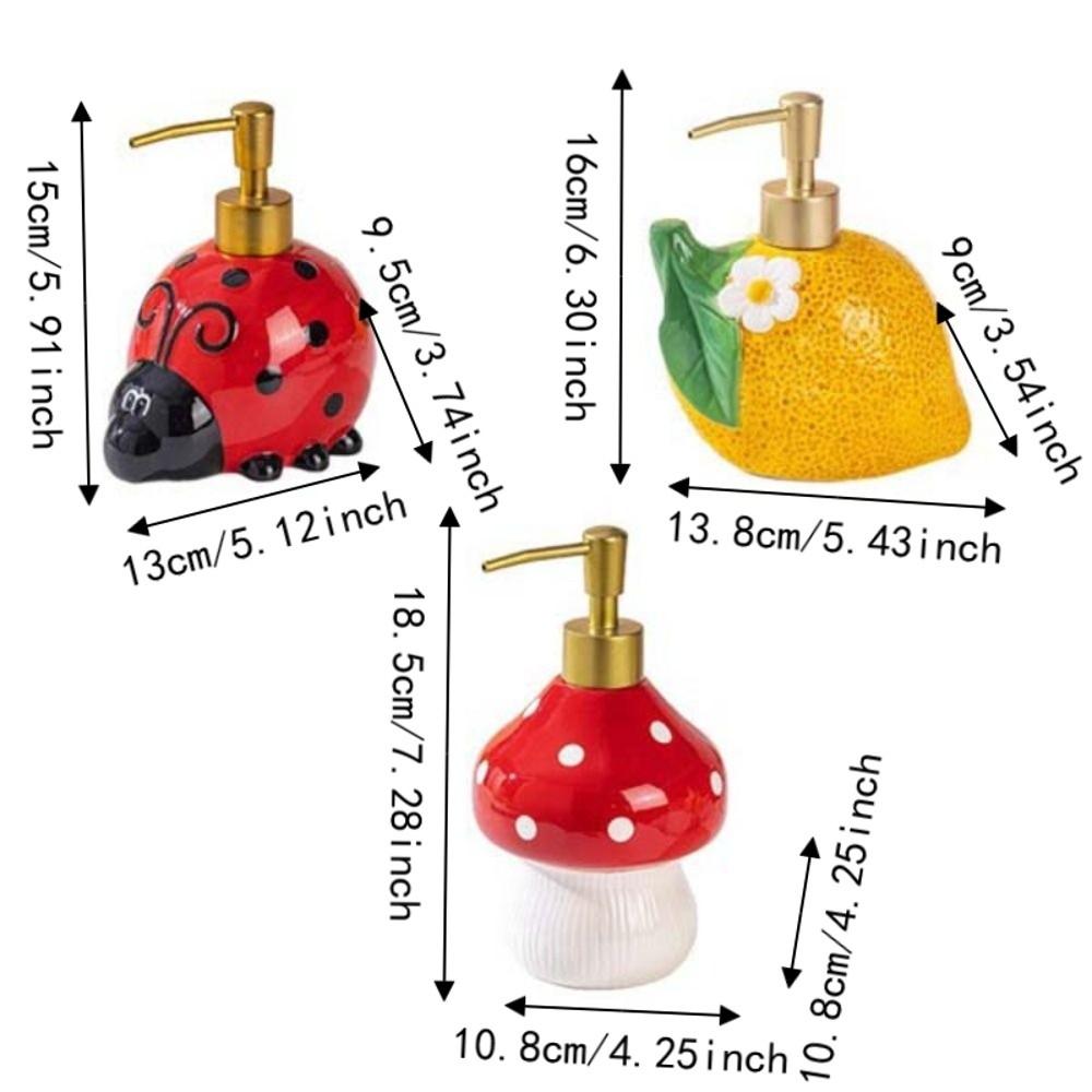 Large Capacity Ceramic Soap Dispenser Decorative Refillable Bathroom Lotion Dispensers Cute Standalone