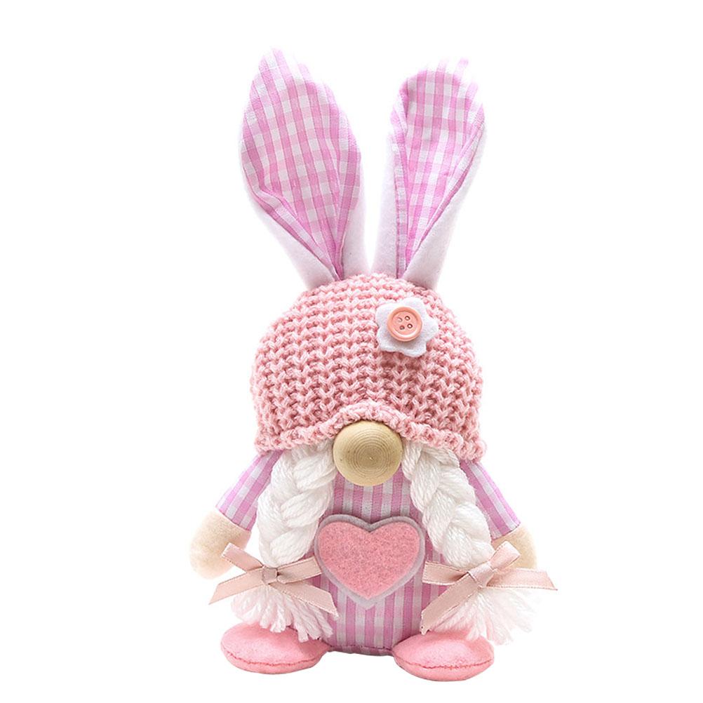 Пасхальный гном, украшение, пасхальная вечеринка, декор гнома-кролика, пасхальное украшение розовый