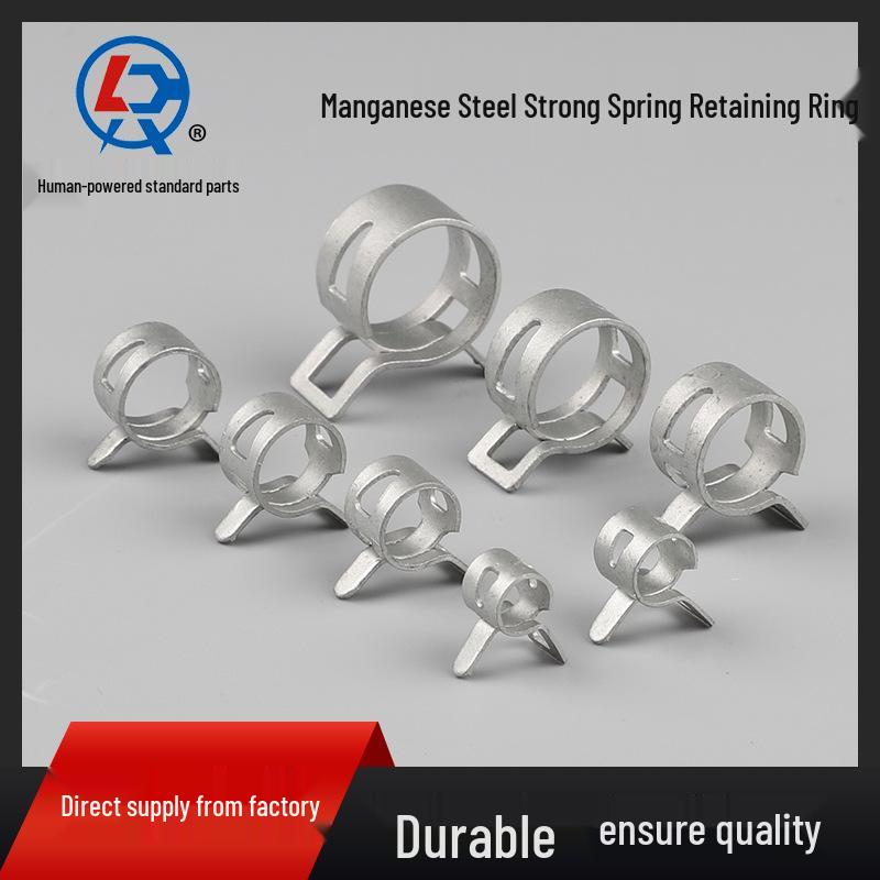 Elastic Hose Clamp, 65 Manganese Steel, Dacromet Gray Q673, Automotive Oil Application. 6mm Clamp