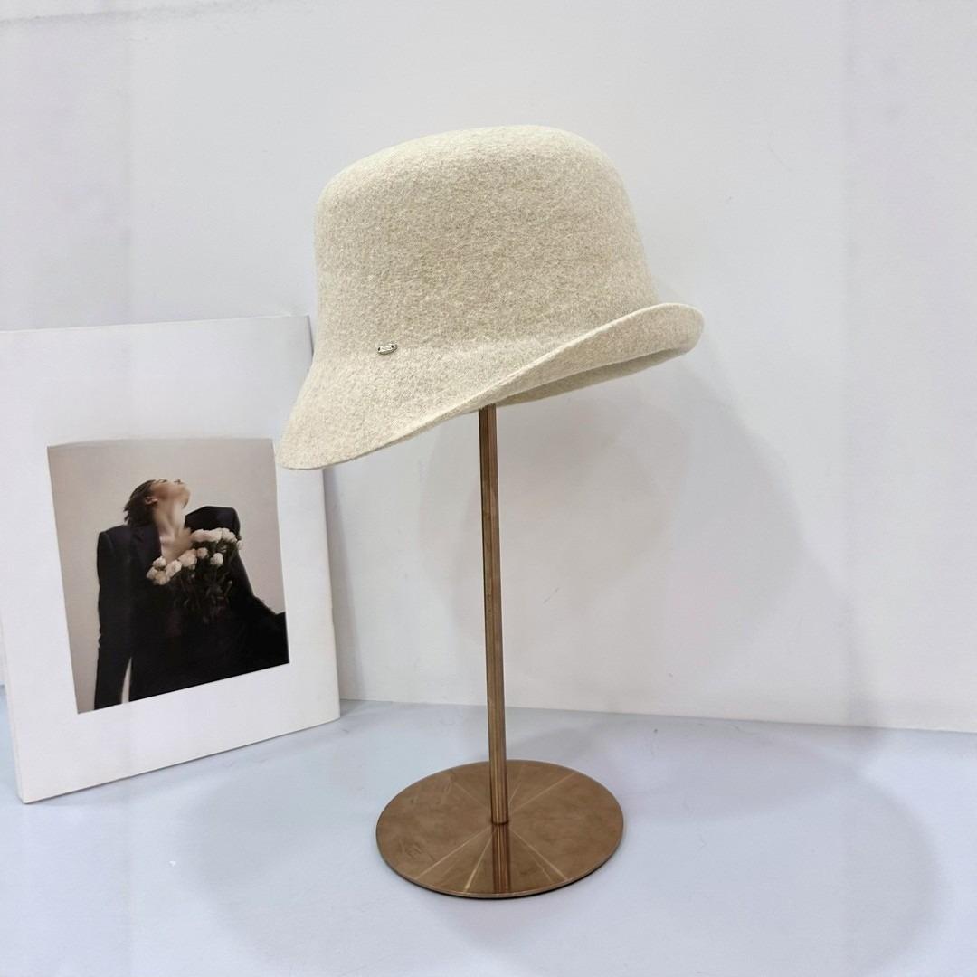 

Fisherman Hat Women s Autumn and Winter Face Revealing Small Korean Version Versatile Retro Fashion British Top Hat Woolen Basin Hat M（56-58cm）