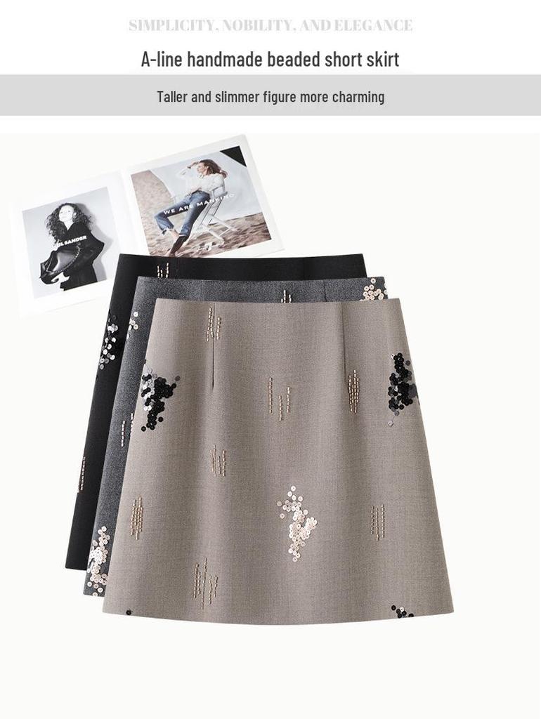 Chic Petite A-Line Sequin Skirt for Women - Spring/Autumn 2026