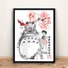 Aquarell Anime Poster Hayao Miyazaki Manga Kiki's Delivery Service TOTORO Mononoke Hime Dekorative Leinwand Kunst Wand Raum Dekor