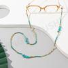 Creative Color Series Gravel Glasses Rope Ins Women's Anti-lost Pearl + Crystal Neck Glasses Chain Glasses Rope