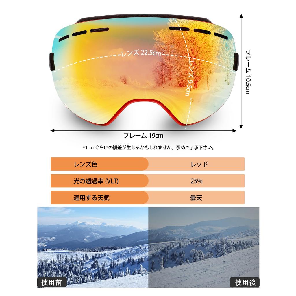DEWEL Ski and Snow Wide Field of UV Impact Glasses Helmet Snowboard Spherical Storage Bag Case Ideal for Mountain and Other Outdoor Sports Goggles,