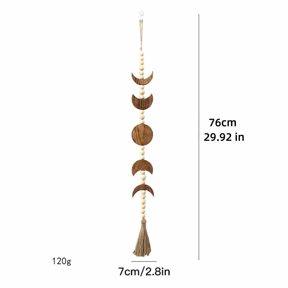 Wooden Boho Tassel Pendant Beaded Home Wall Pendant Boho Wall Decoration Living Room