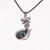 Abalone Shell Material Cute Cat Necklace Ornament Christmas New Year Birthday Gift Stylish Pendant