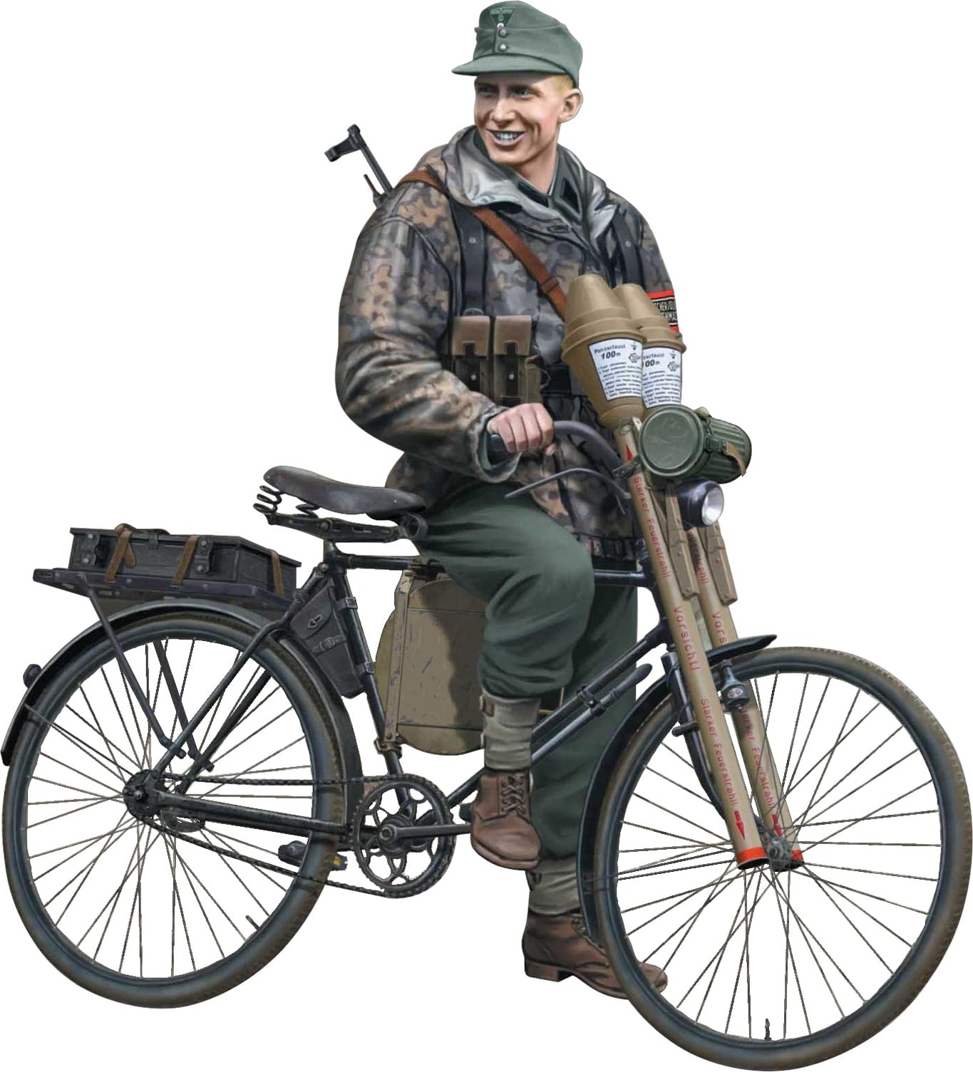 

Master Box 1/35 Scale German Tank Killer Military Bicycle (1 Figure) Plastic Model Kit with Etched Parts (MB35179)