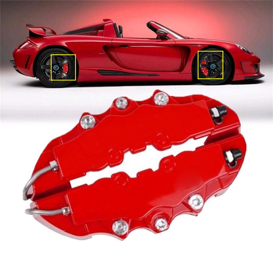 2PCS 3D Red Car Universal Disc Brake Caliper Covers Left & Right Accessories Kit