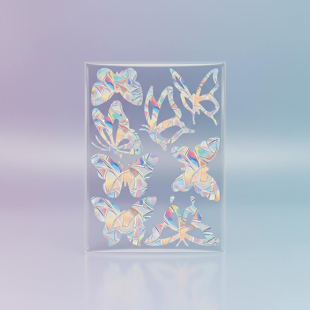 Static PVC Window Sticker Rainbow Prism Butterfly Pattern Home Decoration Anti Collision Glass Sticker