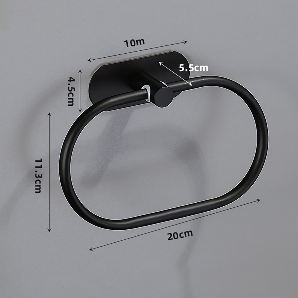 Stainless Steel Towel Rack Swivel Rustproof Towel Hanging Ring Heavy Duty Wall Mounted Towel Rack Bathroom Kitchen Accessories чёрный
