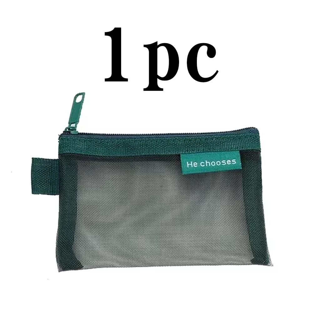 Mini Square Mesh Storage Bag Portable Money Earphone Data Cable Chargers Bag ID Credit Card Holder Zipper Pouch Travel Organizer