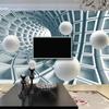 Wall Paper 3d Stereoscopic Circle Ball Abstract Space Mural Living Room Sofa Tv Background Modern Wallpaper