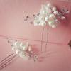 Wedding Bridal Bridesmaid Pearl Crystal Leaf Headpiece Hair Pin Hairpin Pearl Headwear Hairpin Ornaments Fashion Sexy Accessory