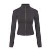 Lulu Logo Slim-Fit Ladies' Stand-Collar Jacket with Gold Zipper, Long-Sleeved Sports Fitness Outerwear