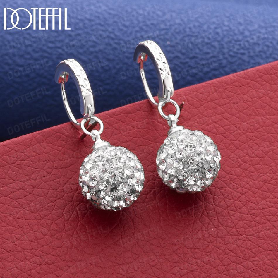 Exquisite 925 Sterling Silver AAA Zircon Earrings - Charming Gift Jewelry 10MM