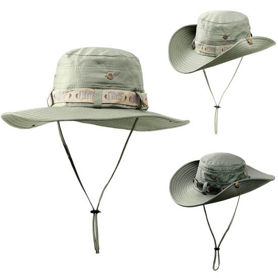 Summer Cap Useful Washable Decorative Curled Edge Wide Brim Men Sun Hat Outdoor