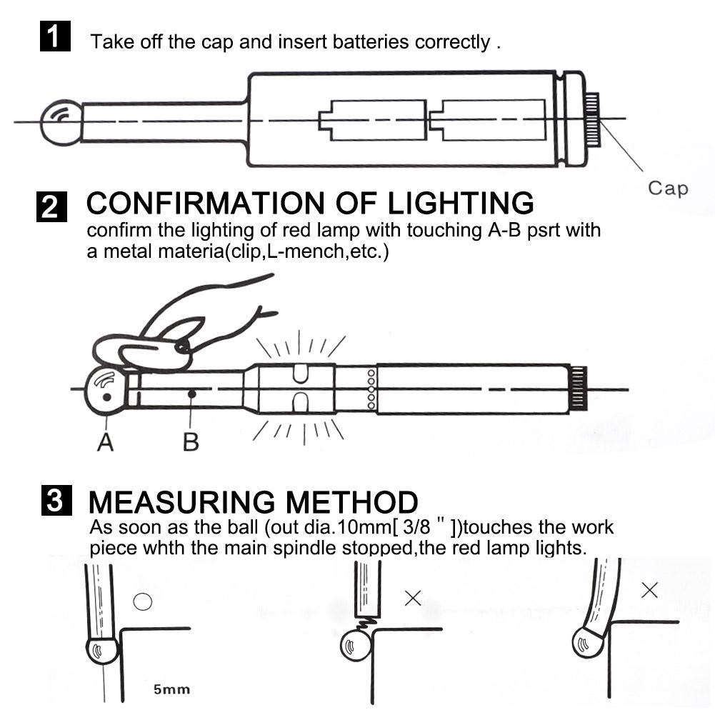 Electronic Edge Finder Professional Fine Machined High Accuracy Edge Locator for CNC Milling Lathe