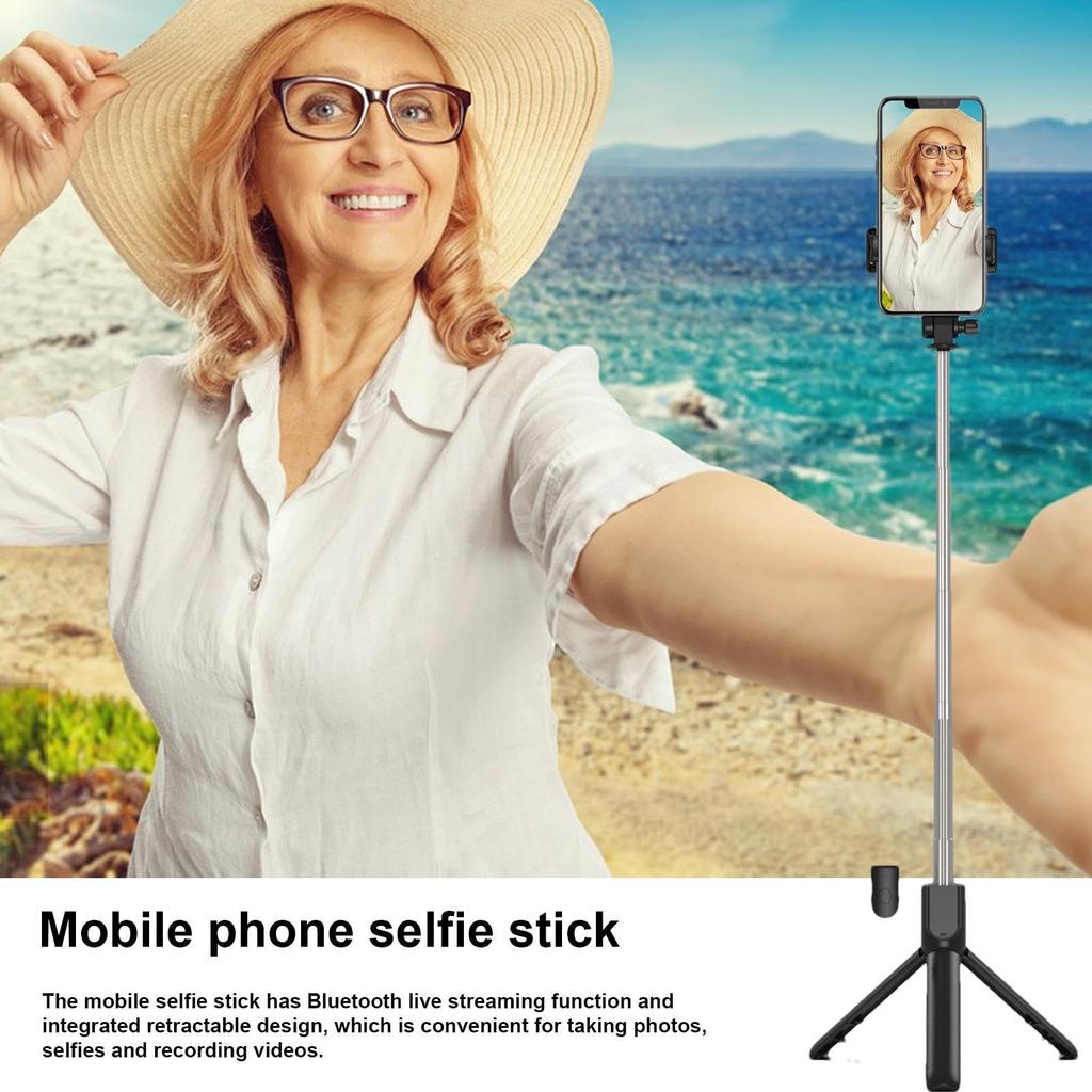 Wireless Bluetooth Selfie Stick Tripod 1700mm with Beauty Fill Light, Detachable Remote Horizontal Vertical Rotation Phone Tripod Stand, Stable Travel