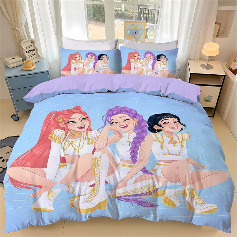 3D Print W onder-Girls Bedding Set Girl Fans kp op Duvet Cover Pillowcase Twin Full Size Home Bedroom Decor for Youth 2/3pcs