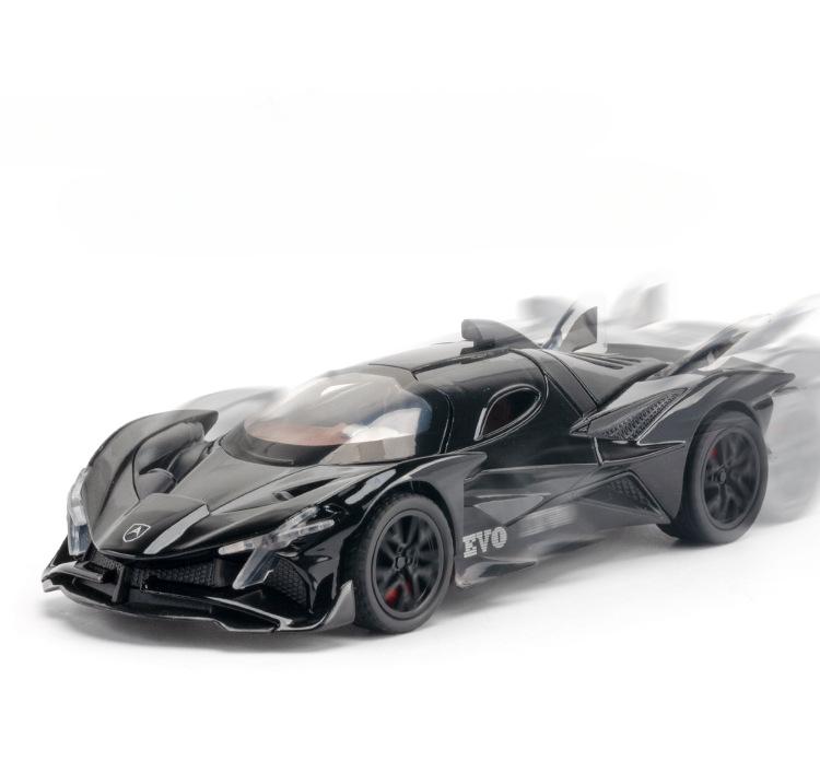 1:32 Escala Apollo Evo Juguete de Coche Modelos Aleación Fundición a Presión Coches Deportivos Retracción Sonido Luz 2 Puertas Abiertas Vehículos de Carrera Regalo Para Niño