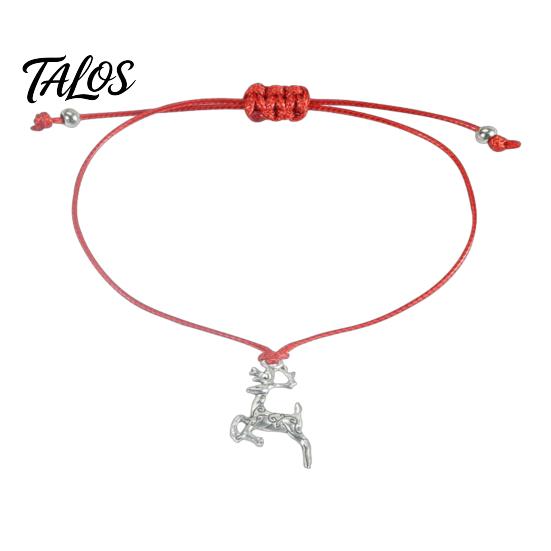Festive Outfit Accessory for Winter Christmas Braided String Bracelet, Adjustable Handmade Bracelet with Metal Circumference Wrist Jewelry