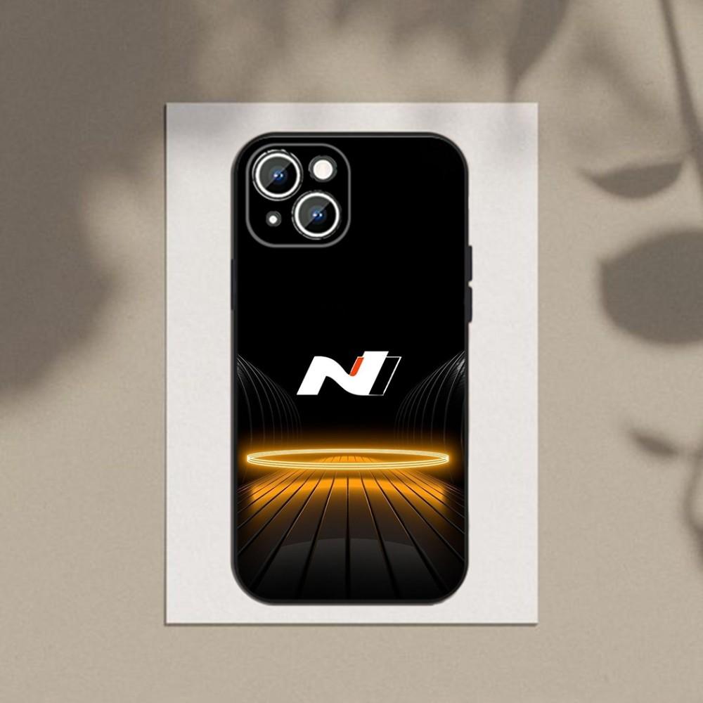 Funda para Teléfono Coche Azul I30N Funda para Teléfono Para Apple iPhone 15,14,13,12,11,XS,XR,X,8,7,Pro,Max,Plus,mini Silicona Negra Cubierta