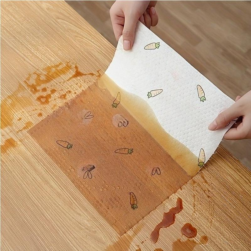 50 sheets High quality dishwashing cloth - reusable, super large roll dry wet dual-use kitchen towel, non greasy cleaning cloth,
