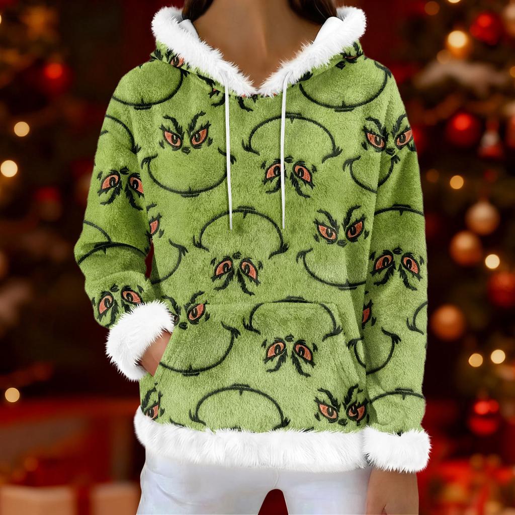 Φούτερ με Κουκούλα Για Γυναίκες Oversized Χειμερινά Βελούδινα Χαριτωμένα Φούτερ Πουλόβερ Μοντέρνα Φθινοπωρινά Χειμερινά Ρούχα