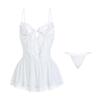 Gorgeous Plus Size Mesh See-Through Camisole Nightgown Set