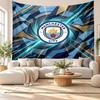 Arazzo da Parete Manchester City, Tessuto Morbido da Appendere, Sfondo Decorativo per Camera da Letto, Arte da Parete per la Casa